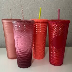 PINK STUDDED STARBUCKS TUMBLERS